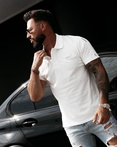 T-shirt męski slim fit OLAVOGA BALARDI 2026 ecru - FashionPlace - 1