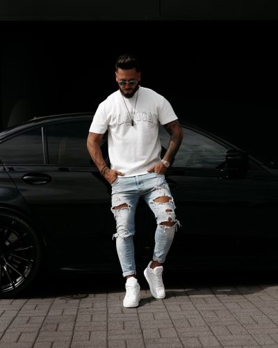 T-shirt męski regular fit OLAVOGA GIVENCE 2026 ecru - FashionPlace - 2