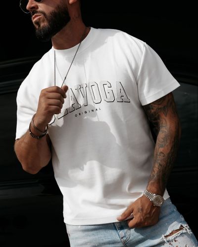 T-shirt męski regular fit OLAVOGA GIVENCE 2026 ecru - FashionPlace - 3