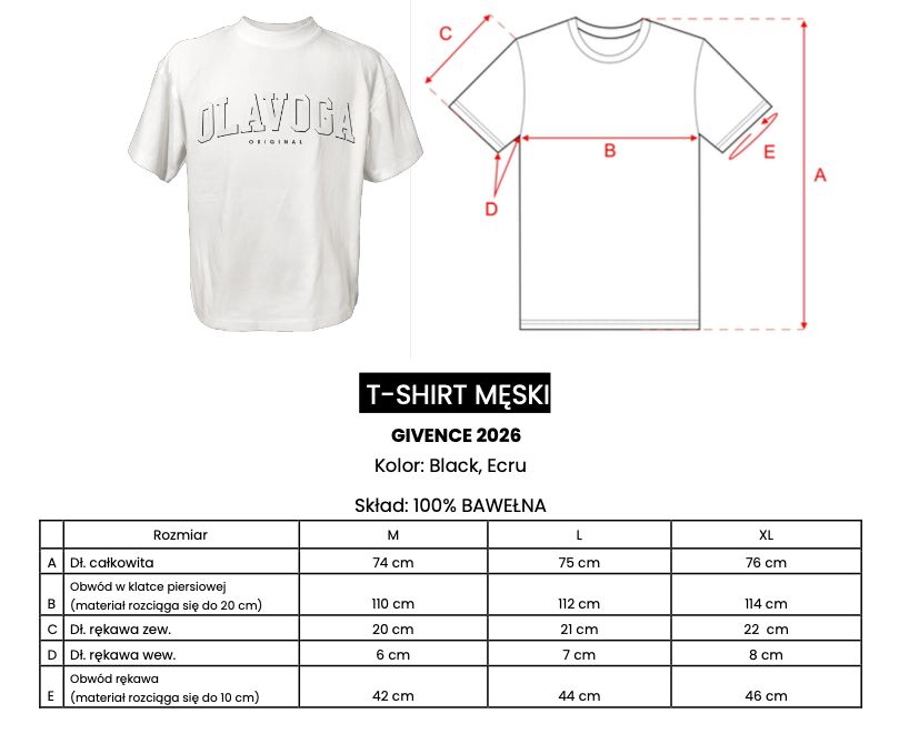 T-shirt męski regular fit OLAVOGA GIVENCE 2026 ecru
