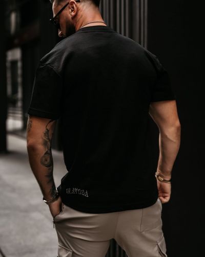 T-shirt męski regular fit OLAVOGA GIVENCE 2026 czerń - FashionPlace - 3