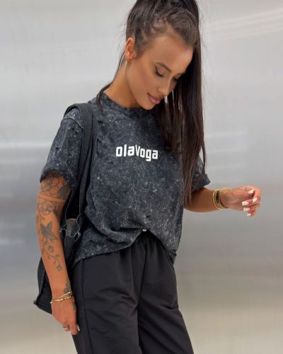 T-shirt damski oversize fit OLAVOGA STREET CLASSIC 2026 szary - FashionPlace - 3