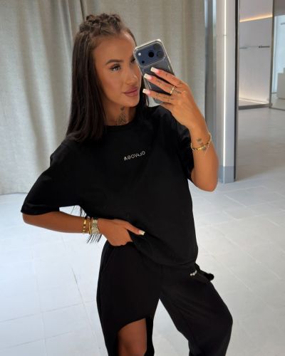 T-shirt damski oversize fit OLAVOGA VERDI 2026 czerń - FashionPlace - 1
