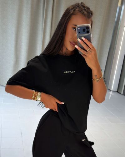 T-shirt damski oversize fit OLAVOGA VERDI 2026 czerń - FashionPlace - 3