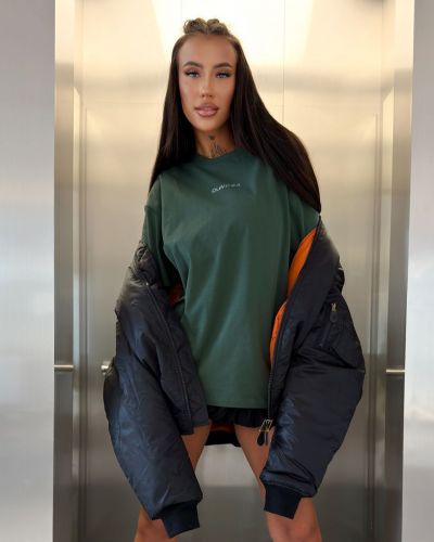 T-shirt damski oversize fit OLAVOGA VERDI 2026 butelkowa zieleń - FashionPlace - 1