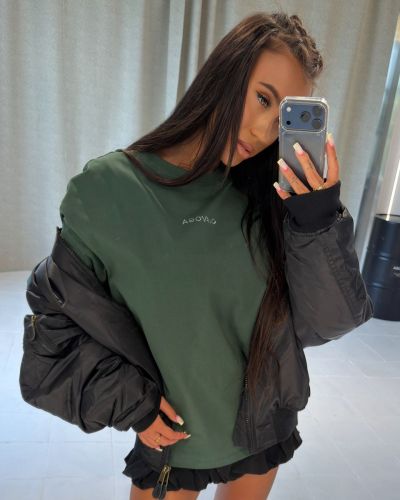 T-shirt damski oversize fit OLAVOGA VERDI 2026 butelkowa zieleń - FashionPlace - 4