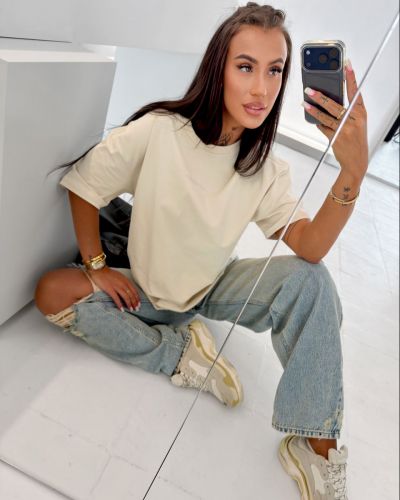 T-shirt damski oversize fit OLAVOGA VERDI 2026 ecru - FashionPlace - 2