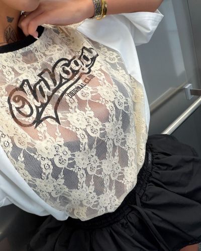 T-shirt damski OLAVOGA VIRELLA 2026 ecru - FashionPlace - 4