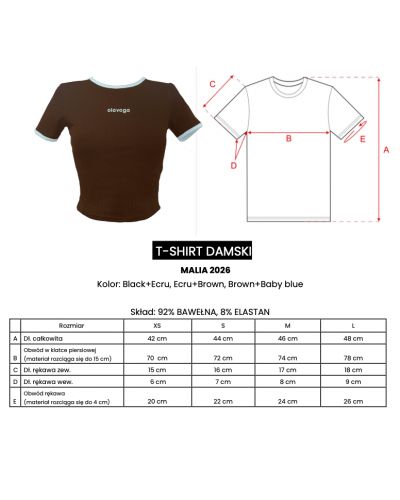 T-shirt damski OLAVOGA MALIA 2026 czerń+ecru - FashionPlace - 4