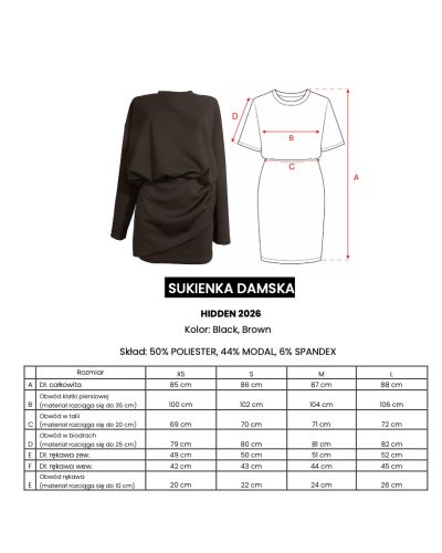Sukienka damska OLAVOGA HIDDEN 2026 brąz - FashionPlace - 4