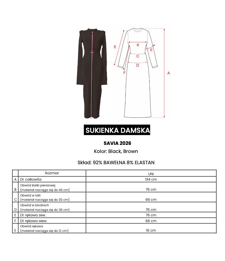 Sukienka damska OLAVOGA SAVIA 2026 czerń