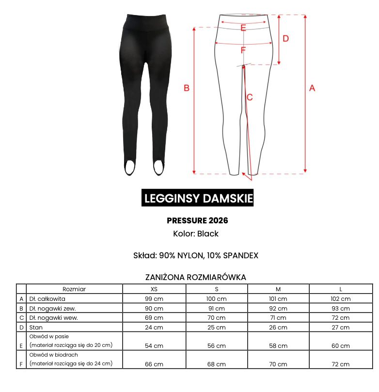 Legginsy damskie OLAVOGA PRESSURE 2026 czerń