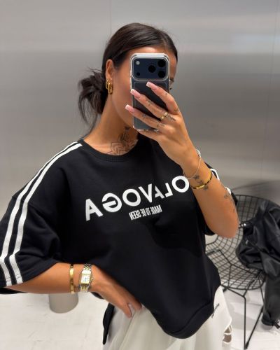 T-shirt damski OLAVOGA KALMA 2026 czerń - FashionPlace - 2