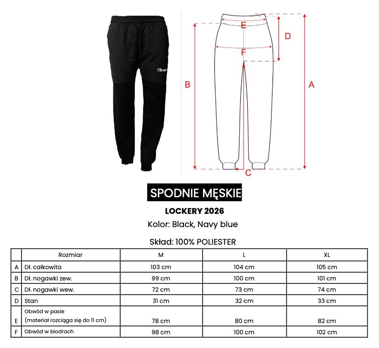 Spodnie męskie OLAVOGA LOCKERY 2026 czerń