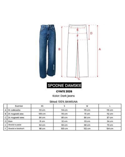 Spodnie damskie OLAVOGA CYNTE 2026 ciemny jeans - FashionPlace - 3