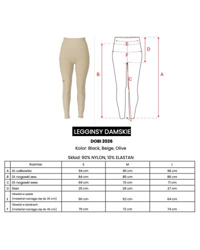 Legginsy damskie OLAVOGA DOBI 2026 oliwkowe - FashionPlace - 4