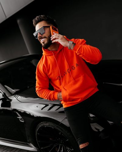 Bluza męska OLAVOGA VALLARO 2026 pomarańczowa - FashionPlace - 2