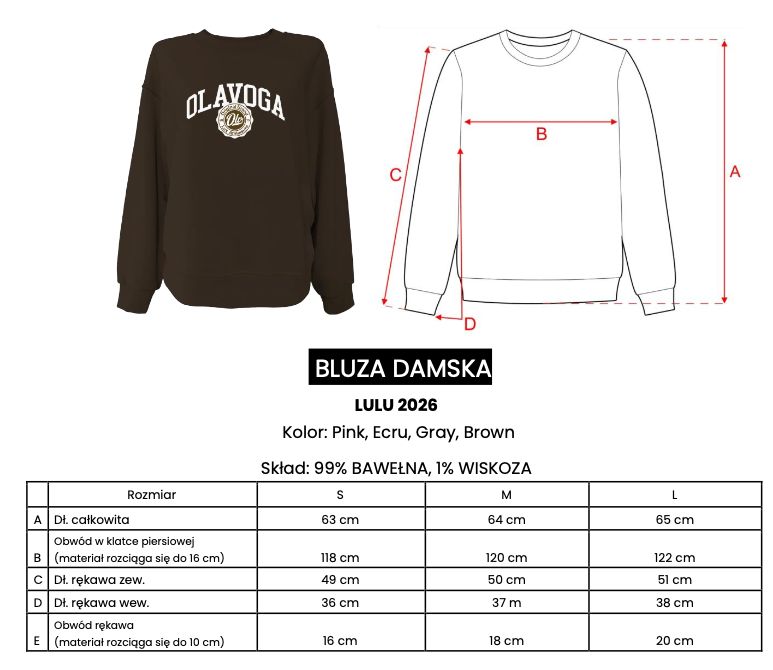 Bluza damska OLAVOGA LULU 2026 brąz