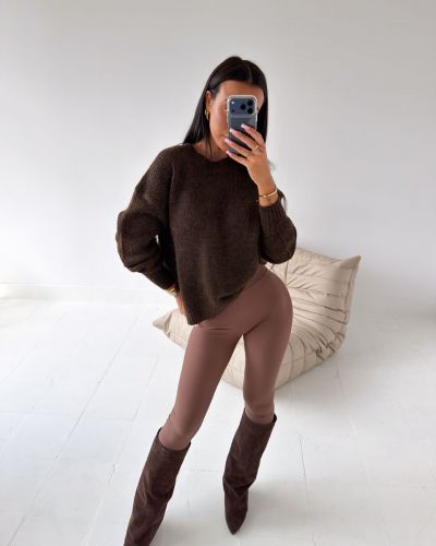 Sweter damski OLAVOGA FONSI 2026 brąz - FashionPlace - 1