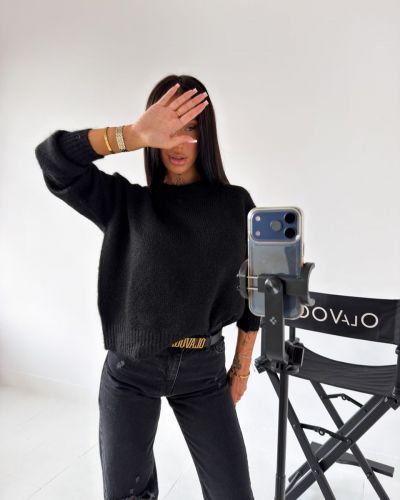 Sweter damski OLAVOGA FONSI 2026 czerń - FashionPlace - 1