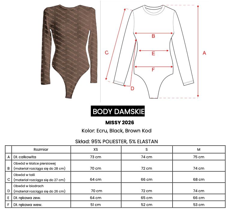 Body damskie OLAVOGA MISSY 2026 brąz