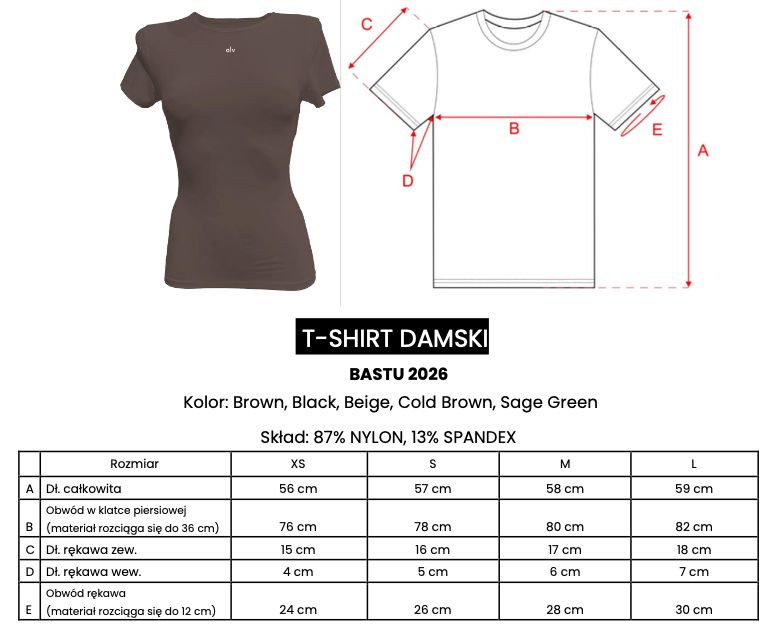 T-shirt damski OLAVOGA BASTU 2026 czerń