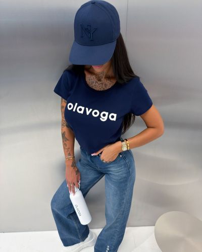 T-shirt damski OLAVOGA EARLY 2026 navy blue - FashionPlace - 3