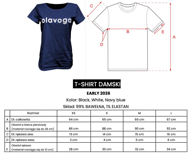 T-shirt damski OLAVOGA EARLY 2026 navy blue