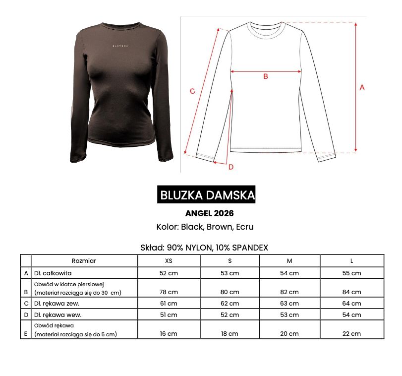 Bluzka damska OLAVOGA ANGEL 2026 czerń
