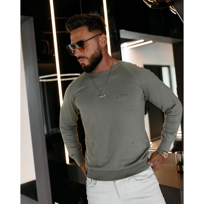 Sweter męski OLAVOGA TERUS 2026 oliwkowy - FashionPlace - 1