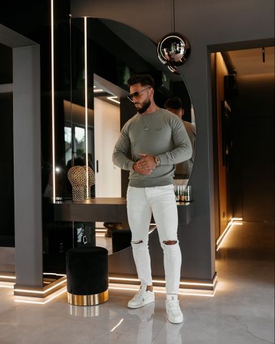 Sweter męski OLAVOGA TERUS 2026 oliwkowy - FashionPlace - 3