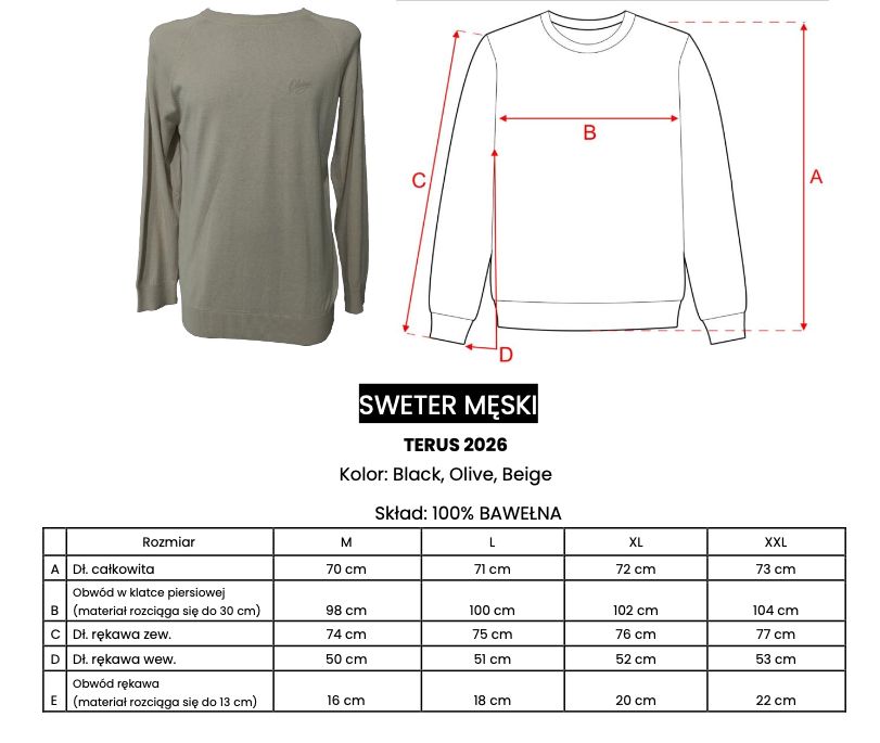 Sweter męski OLAVOGA TERUS 2026 oliwkowy