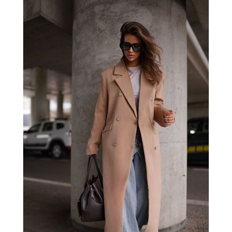 Płaszcz damski OLAVOGA MOONLEOER 2026 camel - FashionPlace - 1