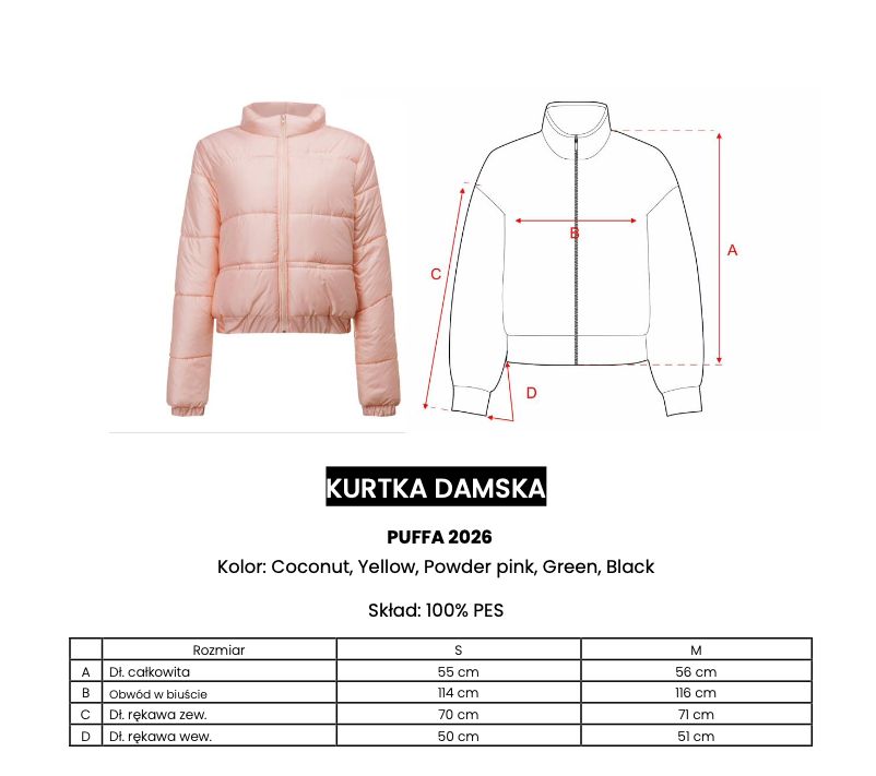 Kurtka damska OLAVOGA PUFFA 2026 czerń