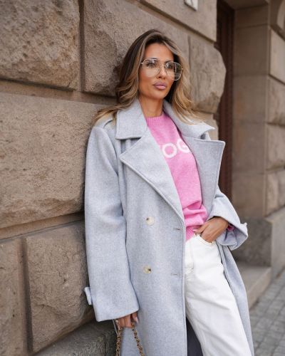 Płaszcz damski OLAVOGA BECKY 2026 szary - FashionPlace - 1