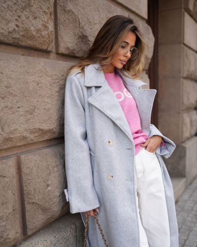 Płaszcz damski OLAVOGA BECKY 2026 szary - FashionPlace - 2