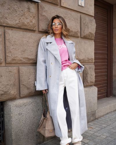 Płaszcz damski OLAVOGA BECKY 2026 szary - FashionPlace - 3