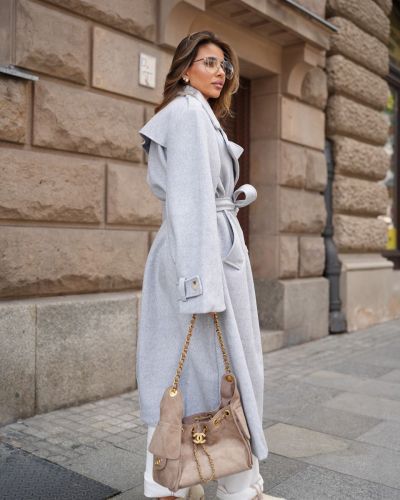 Płaszcz damski OLAVOGA BECKY 2026 szary - FashionPlace - 5