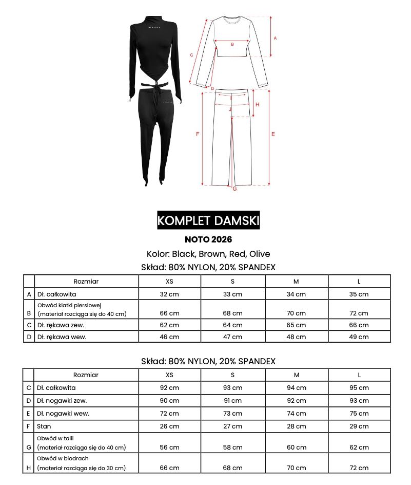Komplet damski OLAVOGA NOTO 2026 brąz