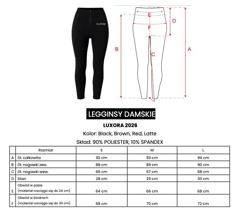 Legginsy damskie OLAVOGA LUXORA 2026 brąz
