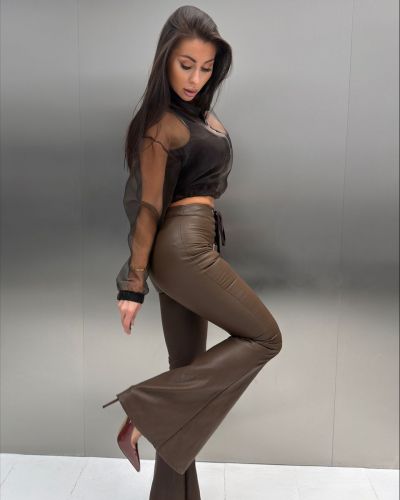 Spodnie damskie OLAVOGA DECORATE 2026 brown - FashionPlace - 2