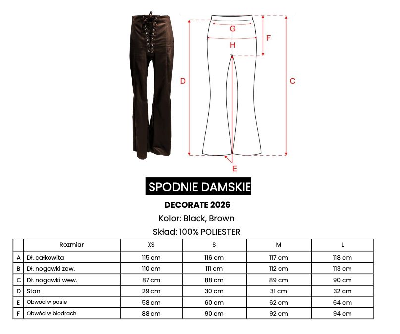 Spodnie damskie OLAVOGA DECORATE 2026 brown
