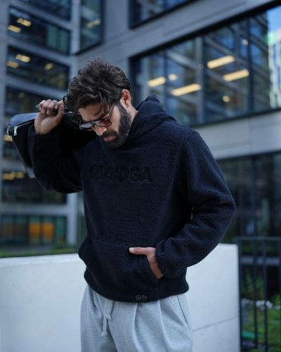 Bluza męska OLAVOGA BEARHOOD 2026 czerń - FashionPlace - 4