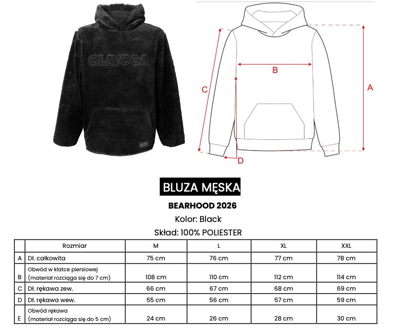 Bluza męska OLAVOGA BEARHOOD 2026 czerń