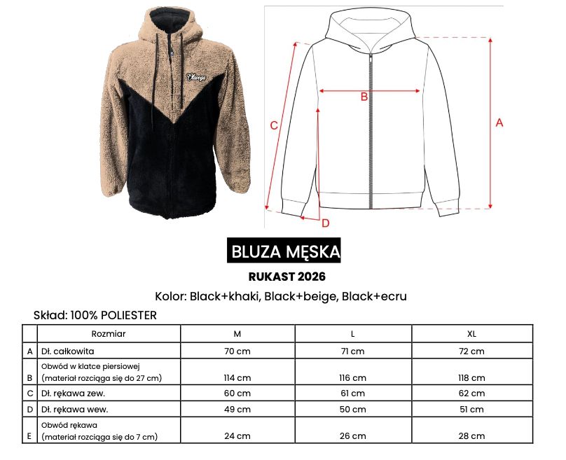 Bluza męska OLAVOGA RUKAST 2026 czerń/ecru