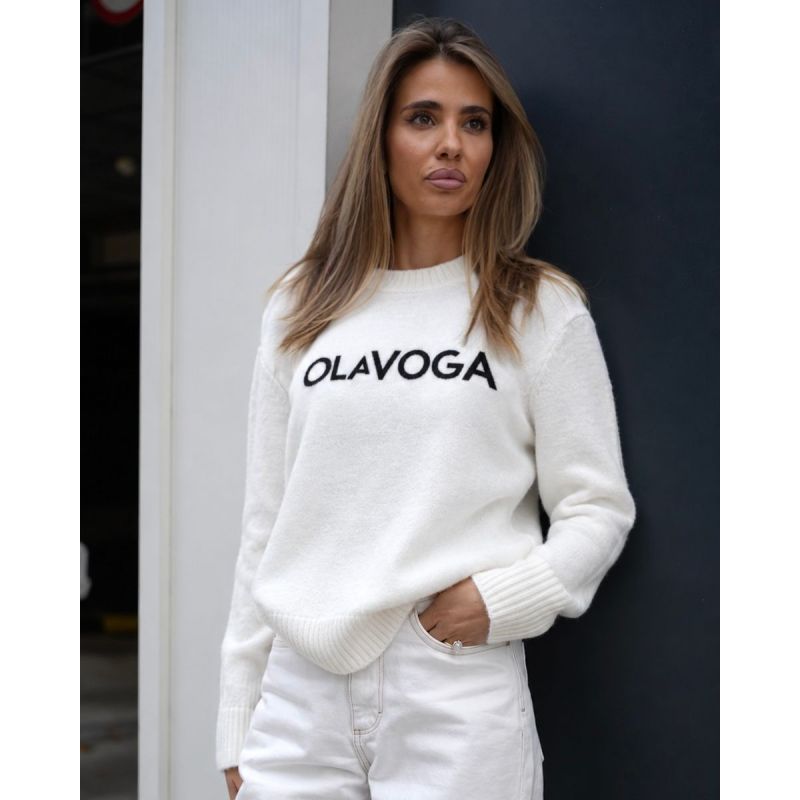 Sweter damski OLAVOGA ALLSA 2026 ecru - FashionPlace - 1