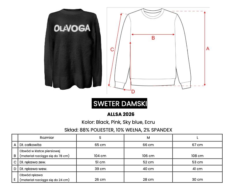 Sweter damski OLAVOGA ALLSA 2026 sky blue