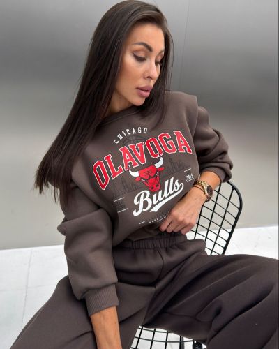 Bluza damska OLAVOGA FLANO 2026 brąz - FashionPlace - 3