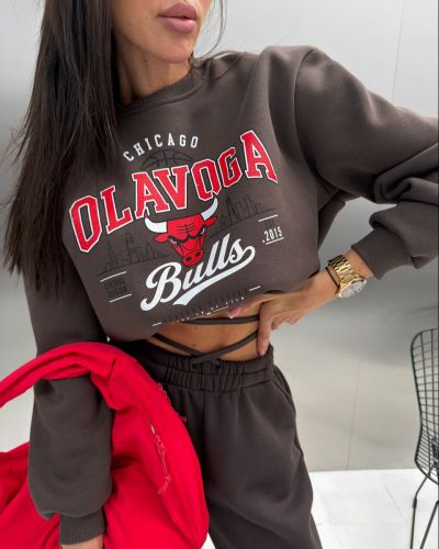 Bluza damska OLAVOGA FLANO 2026 brąz - FashionPlace - 4