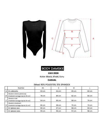 Body damskie OLAVOGA OXO 2026 czerń - FashionPlace - 8